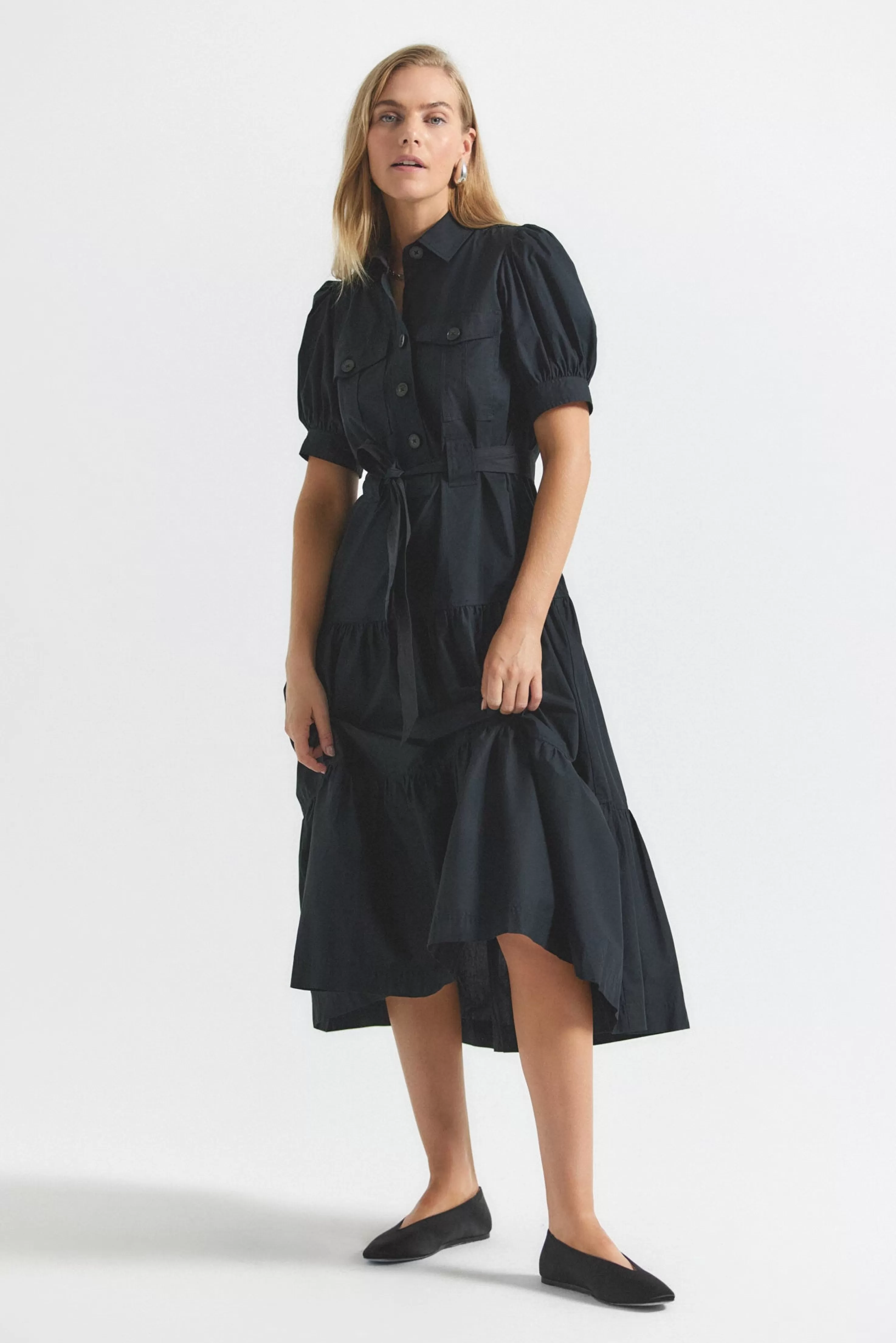 Derek Lam Buffy Utility Dress Black New