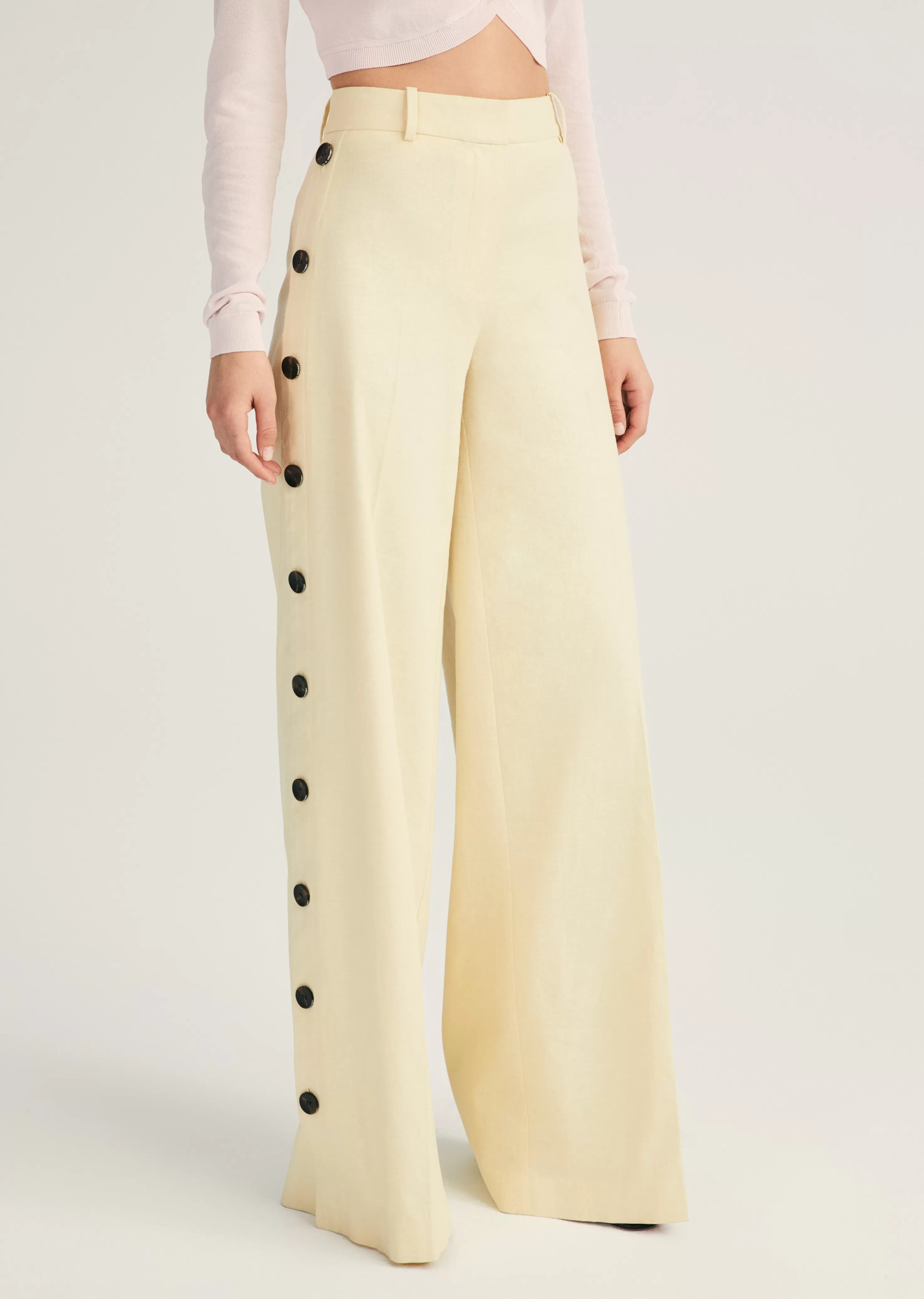 Derek Lam Carter Wide Leg Button Detail Trouser Sorbet Store