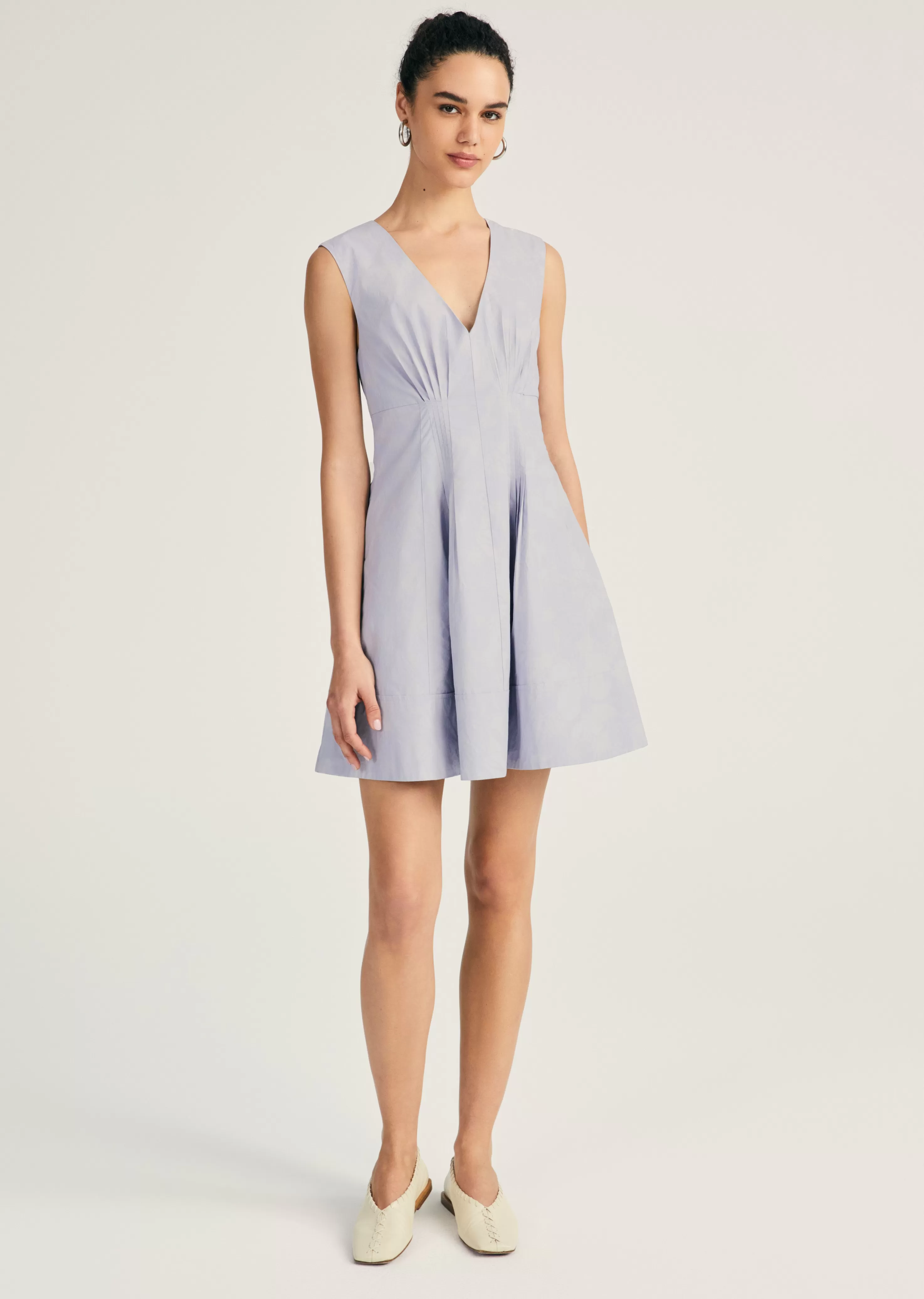 Derek Lam Concha Sleeveless V-Neck Dress Periwinkle Clearance