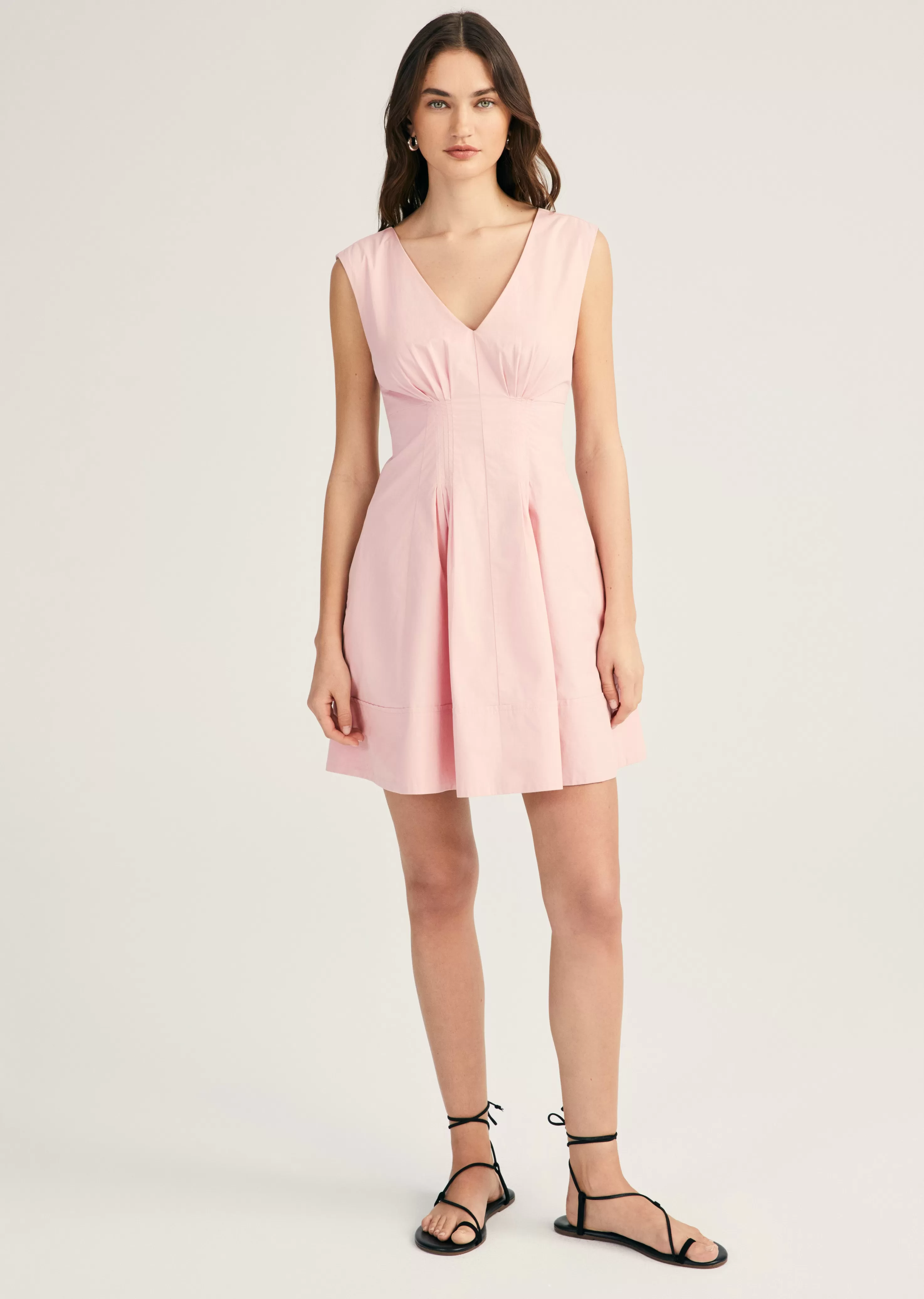 Derek Lam Concha Sleevless V-Neck Dress Hyacinth Best Sale