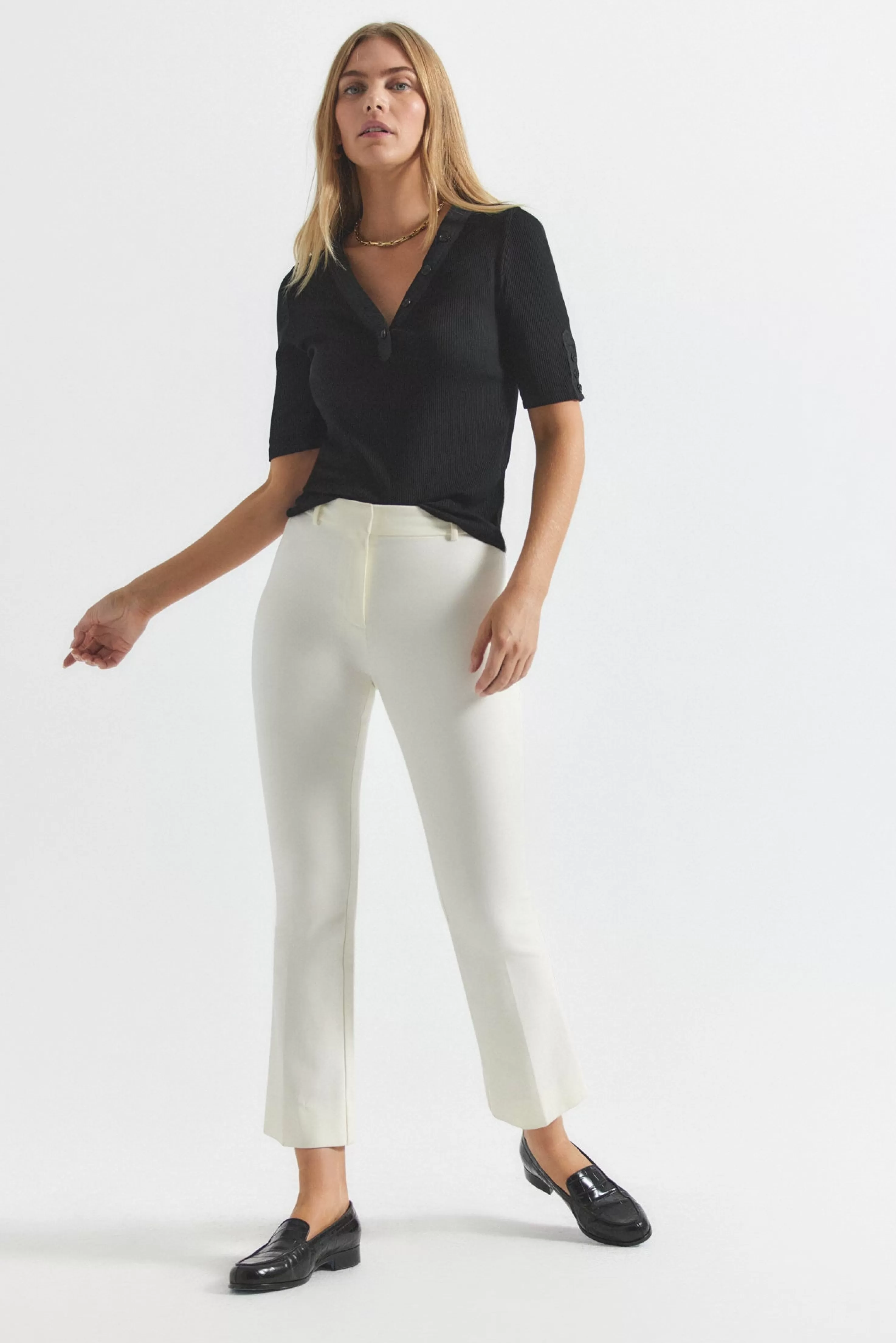 Derek Lam Crosby Crop Flare Trouser Softwhite Fashion