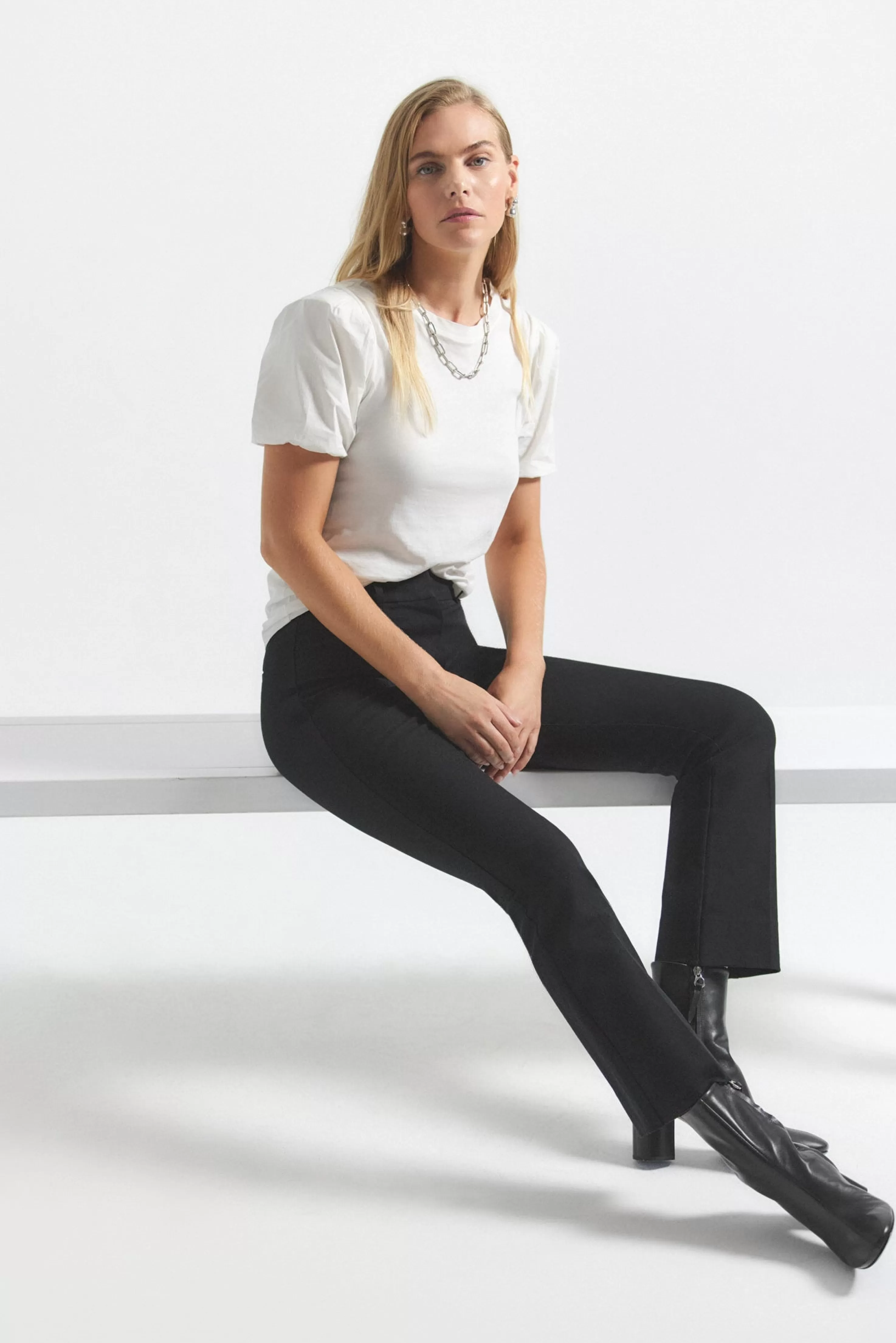 Derek Lam Crosby Crop Flare Trouser Black Hot