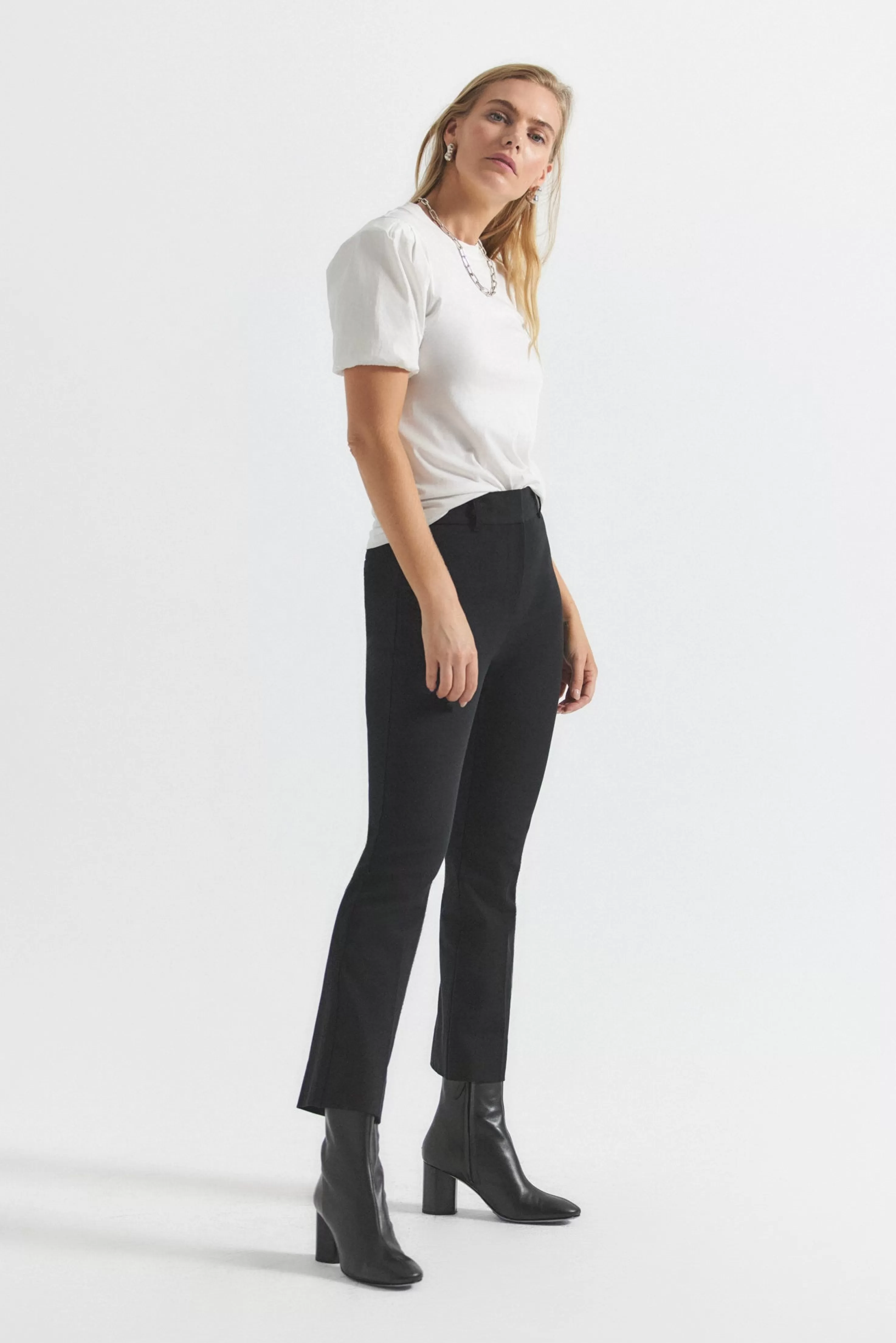 Derek Lam Crosby Crop Flare Trouser Black Hot