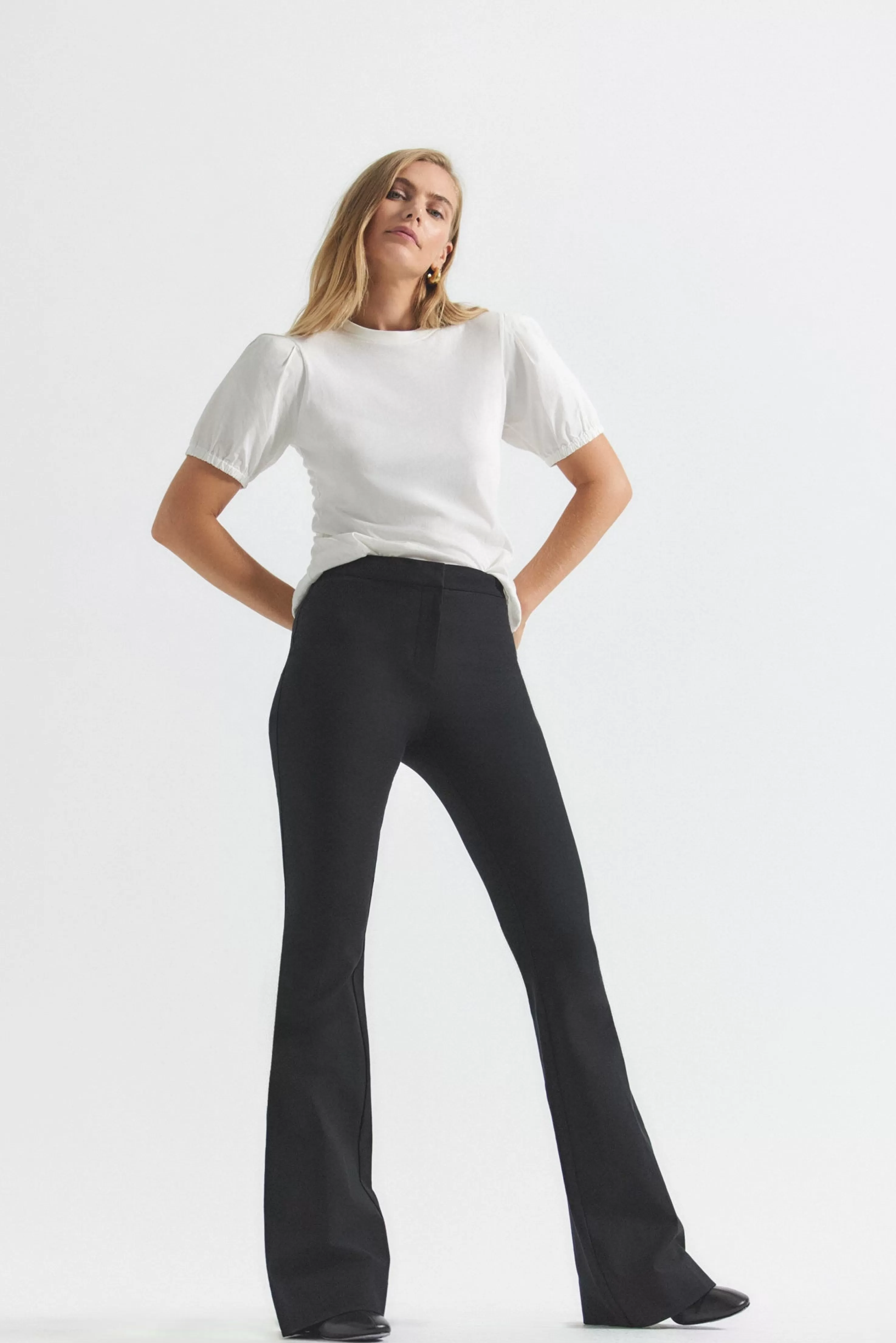 Derek Lam Crosby Flare Trouser Black Best Sale