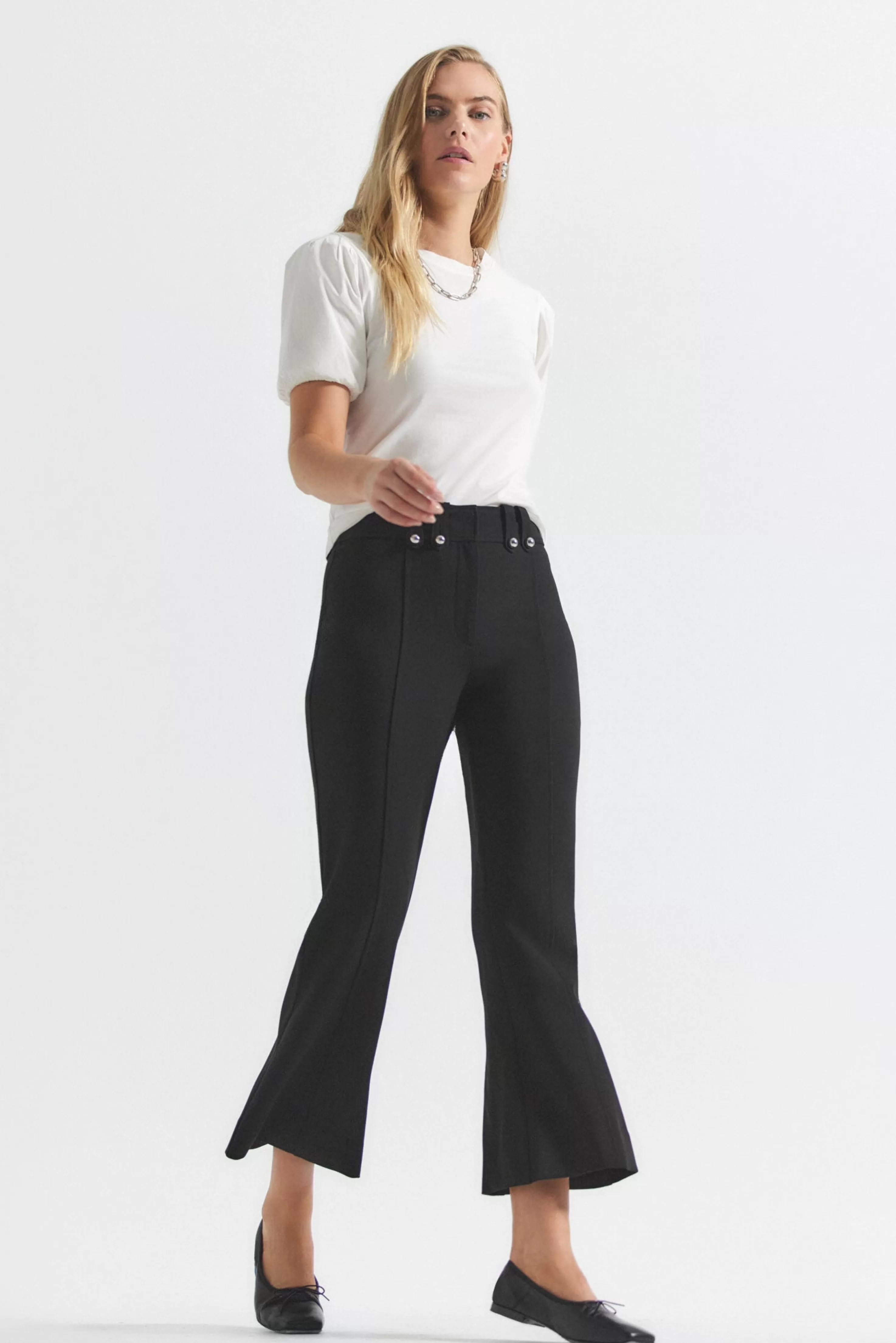 Derek Lam Dawson Crop Flare Trouser Black Fashion