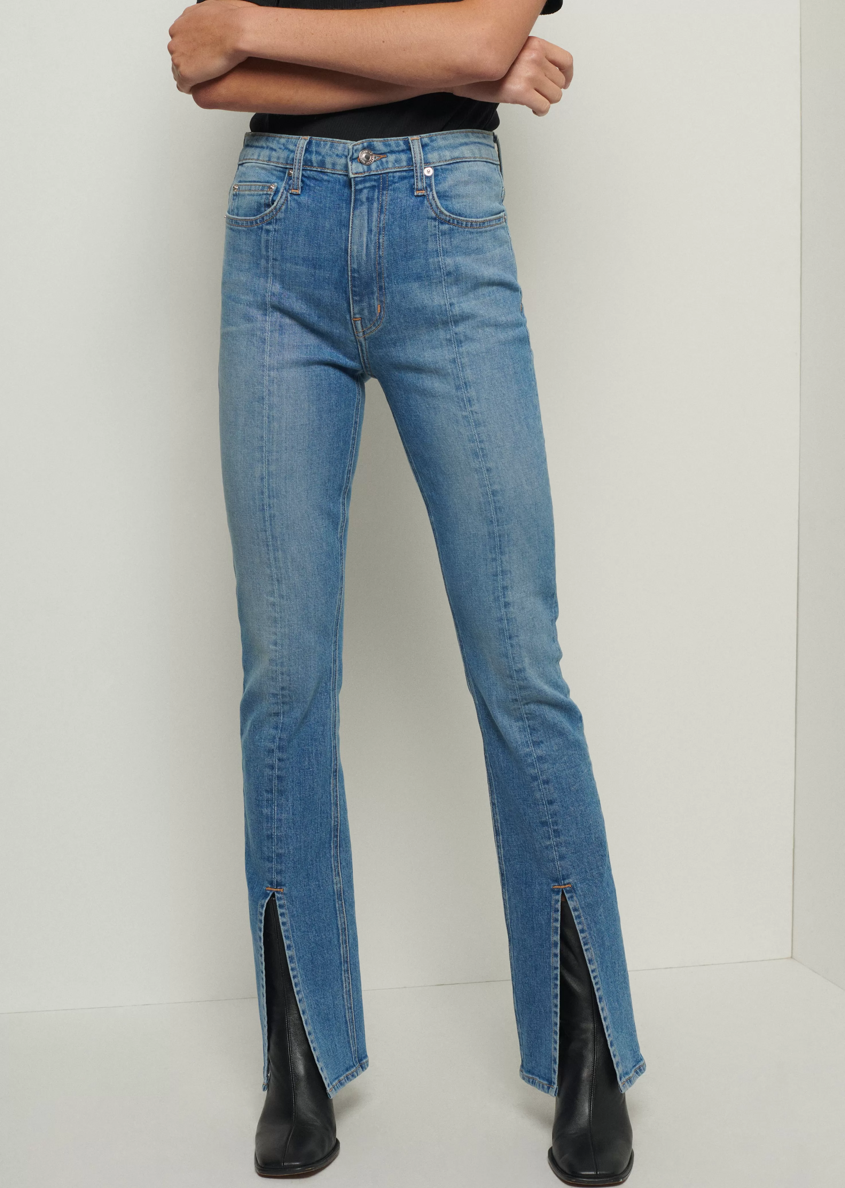 Derek Lam Lucia Front Slit Jeans Mediumwash Outlet