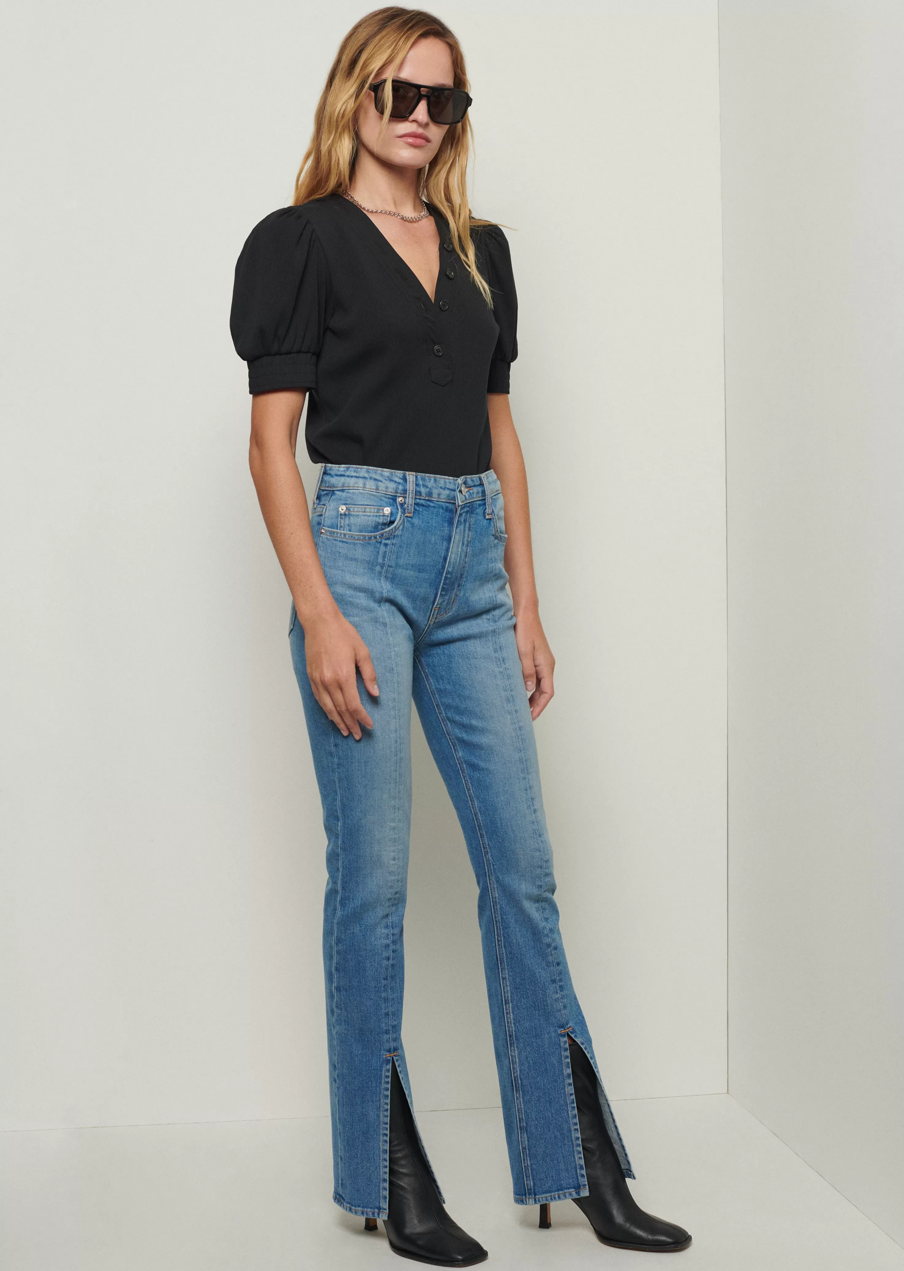 Derek Lam Lucia Front Slit Jeans Mediumwash Outlet