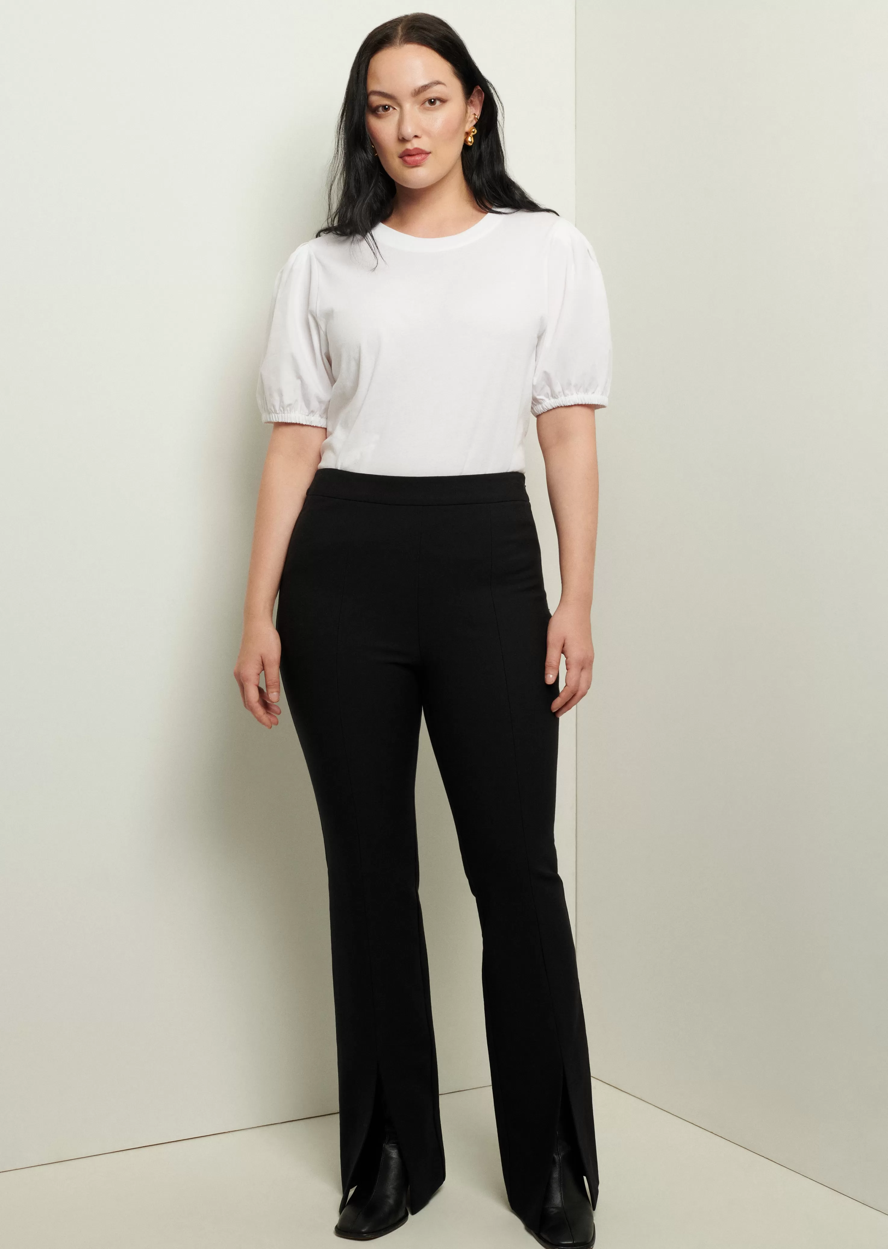 Derek Lam Lucia Front Slit Trousers Black Outlet