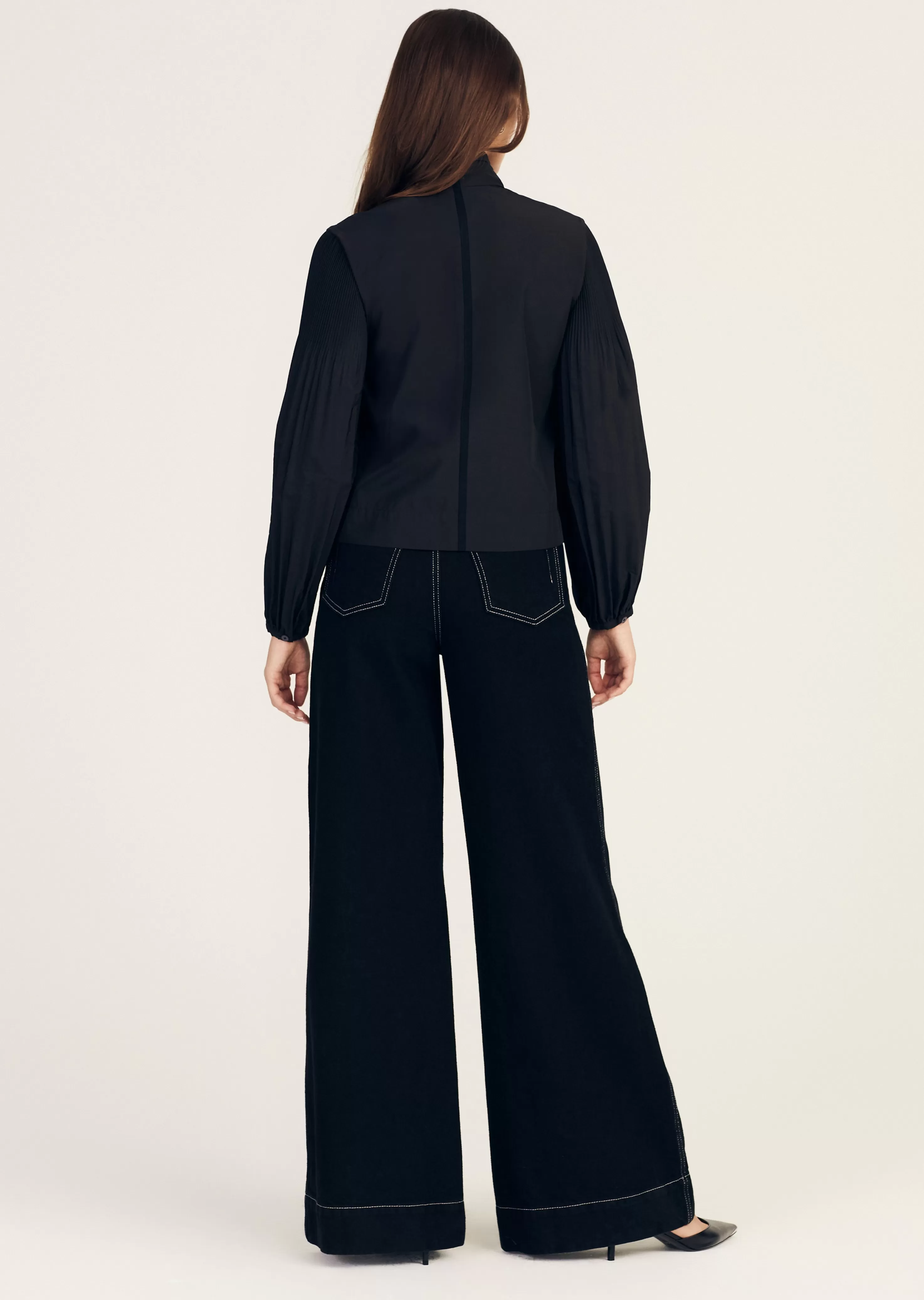 Derek Lam Lupa Pleated Sleeve Top Black Best Sale