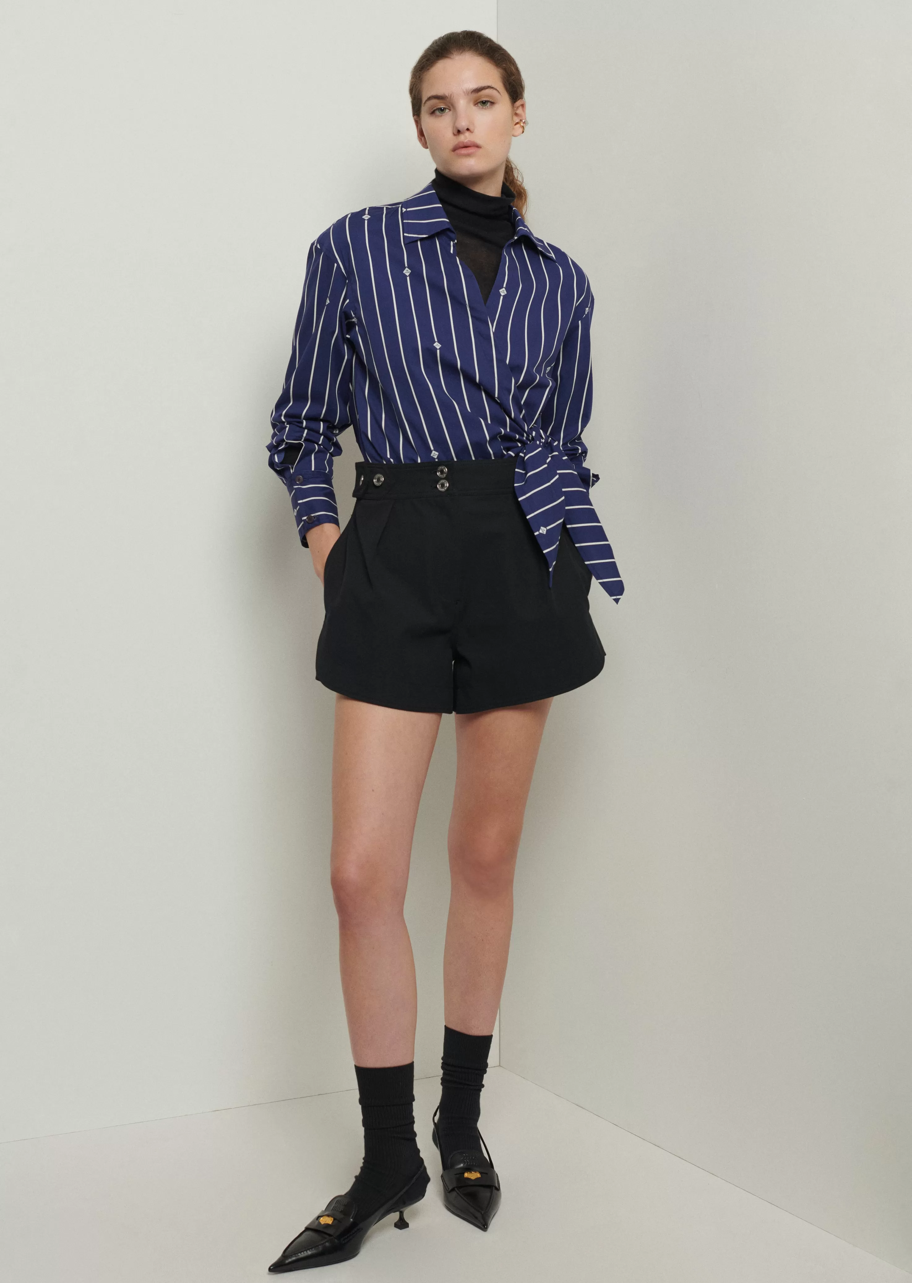 Derek Lam Mika Snap Shorts Black Fashion