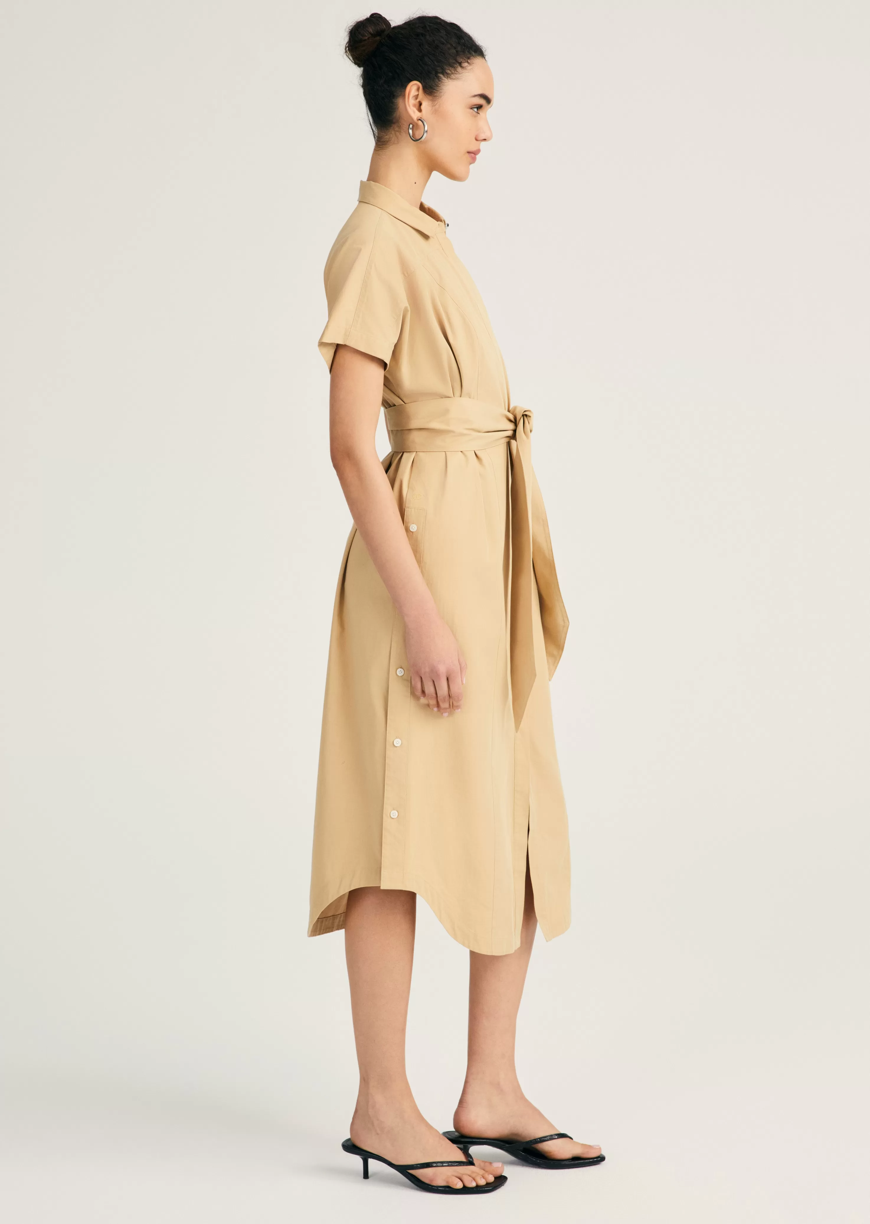 Derek Lam Mikala Short Sleeve Belted Shirt Dress Toffee Shop