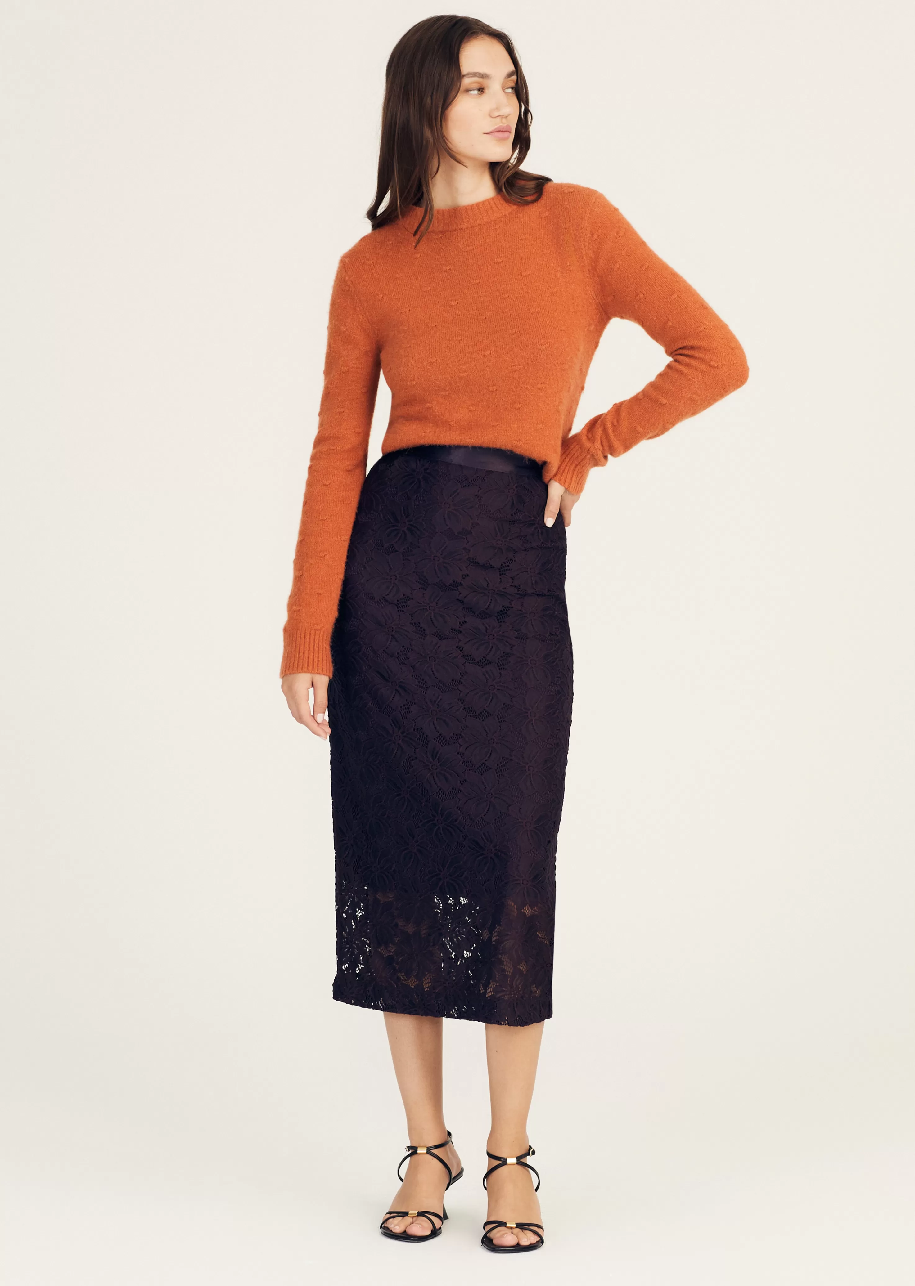 Derek Lam Quentin Bubble Knit Sweater Amber Flash Sale