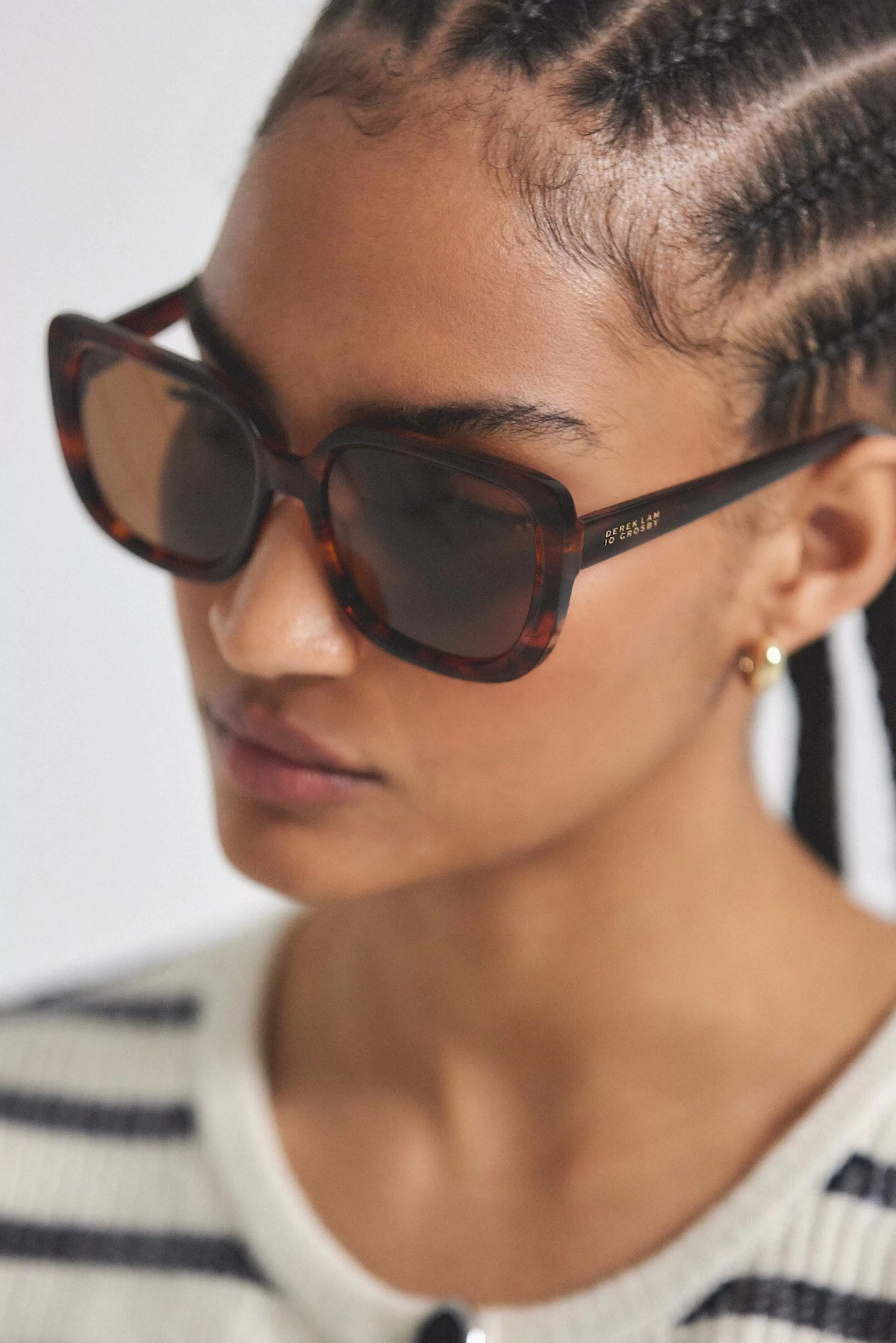 Derek Lam River Square Oversized Sunglasses Tigerstripe Discount