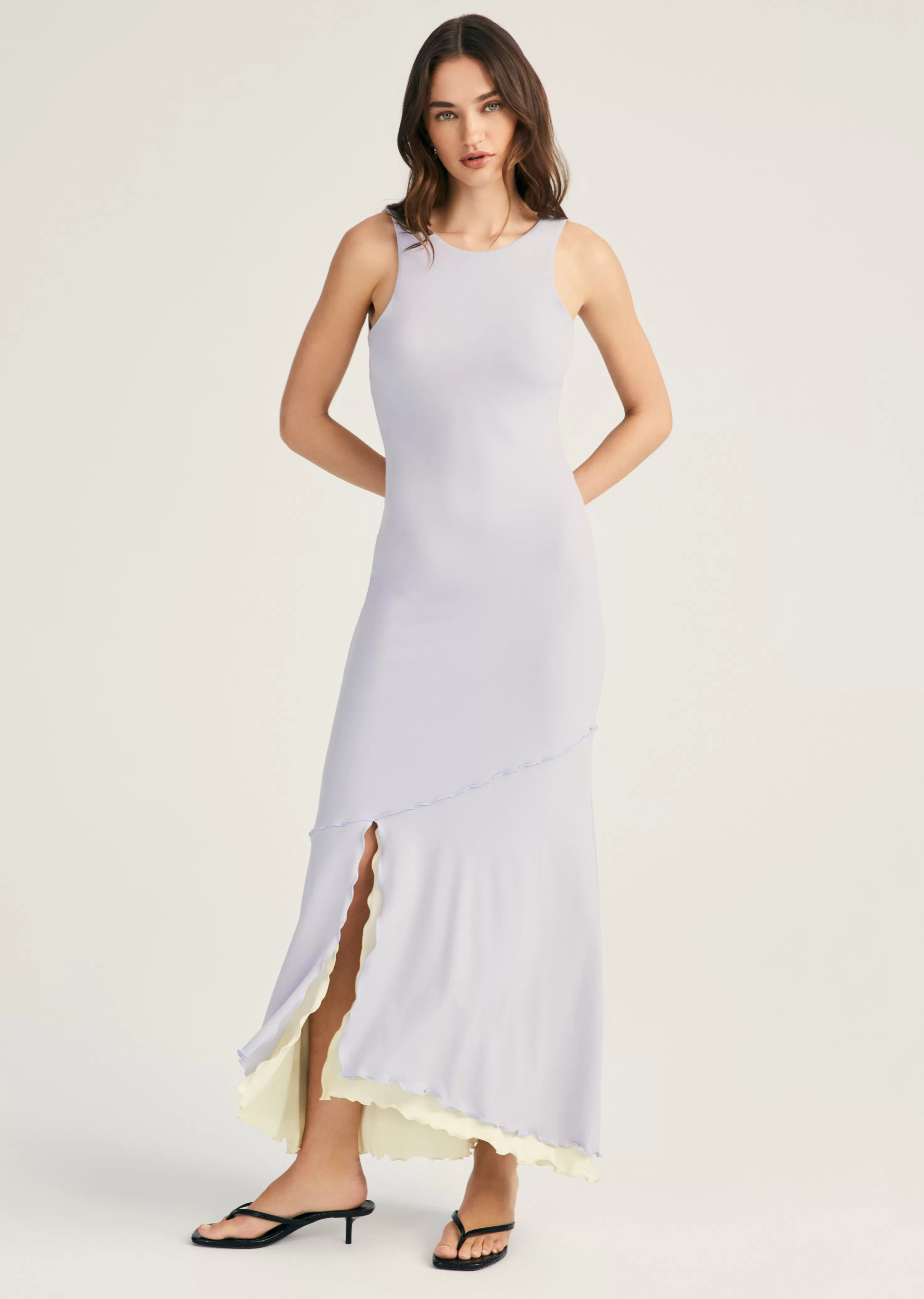 Derek Lam Stephanie Slit Hem Sleeveless Dress Periwinkle Sale