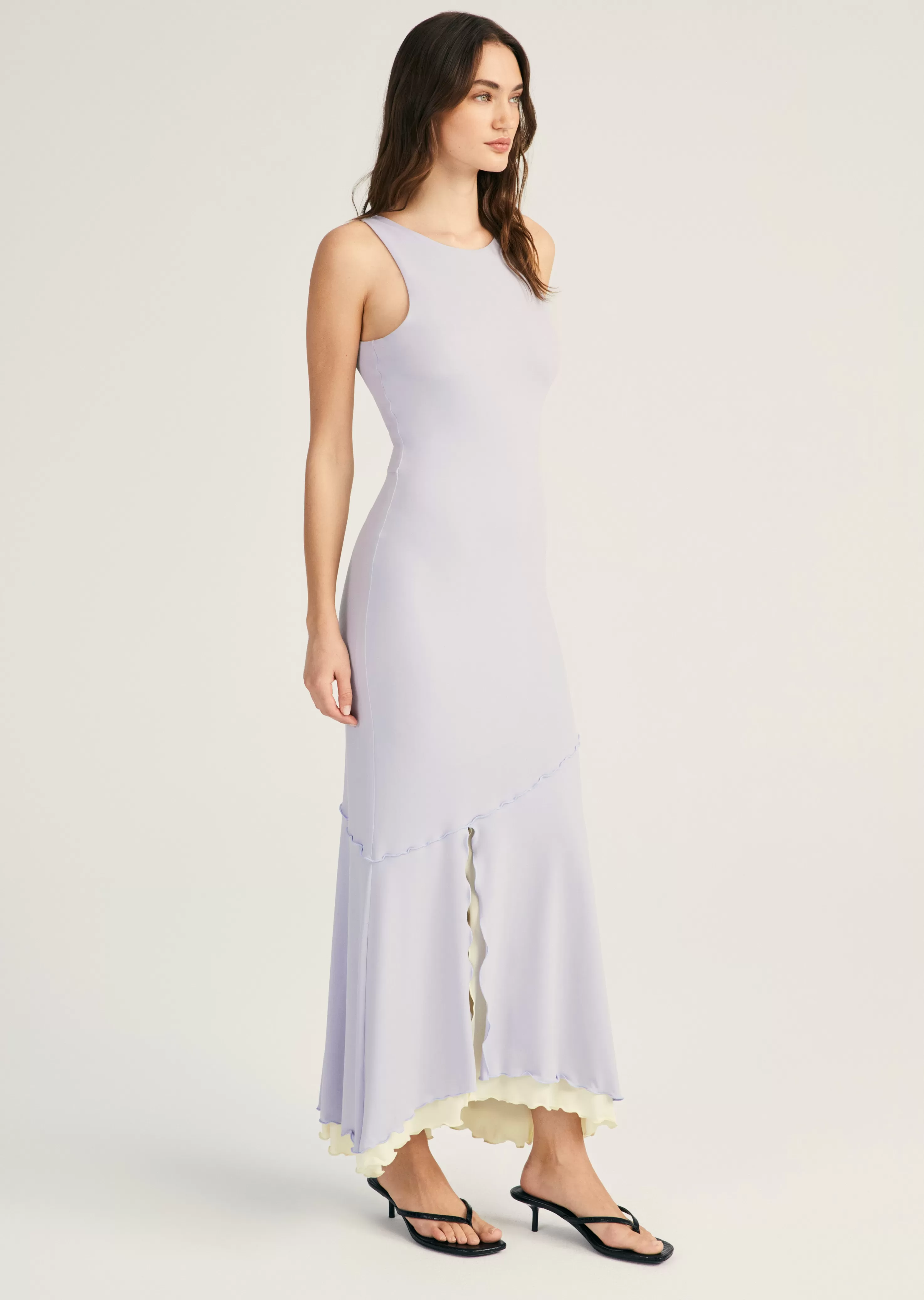 Derek Lam Stephanie Slit Hem Sleeveless Dress Periwinkle Sale